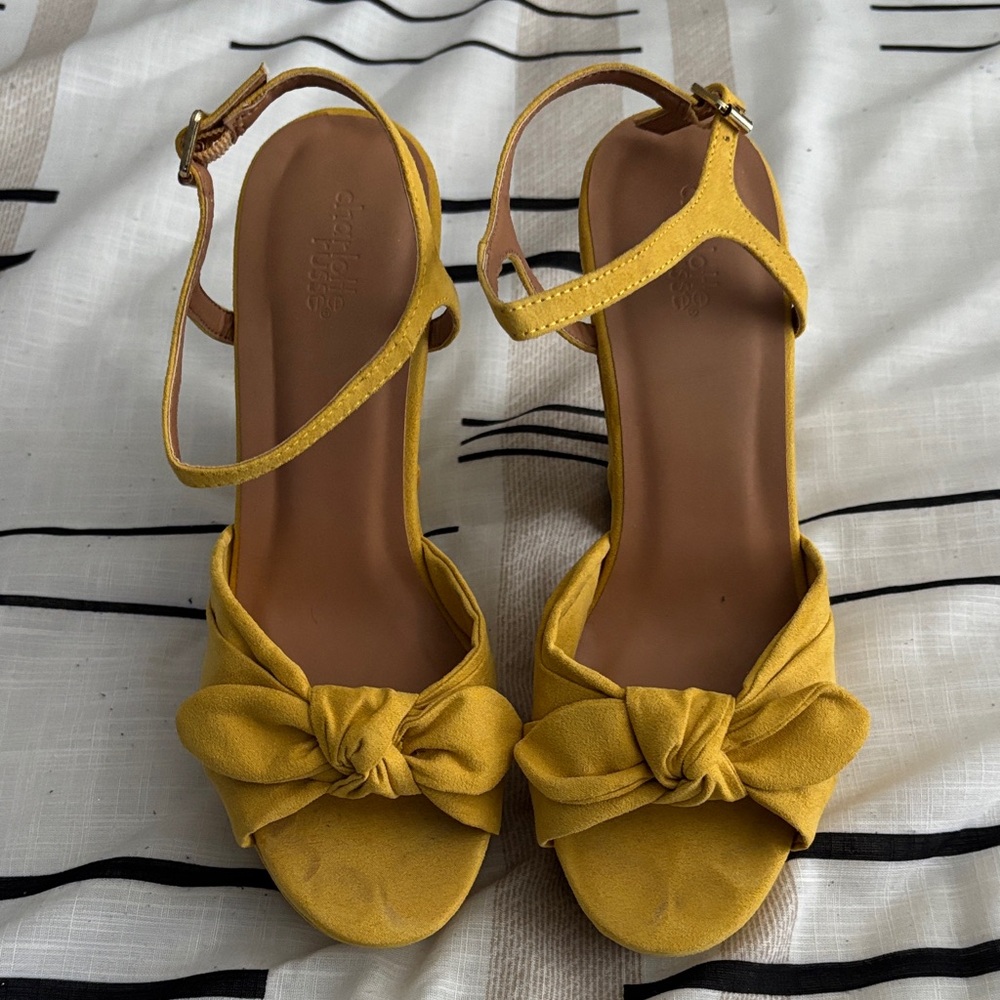 Charlotte Russe Yellow Bow Sandals